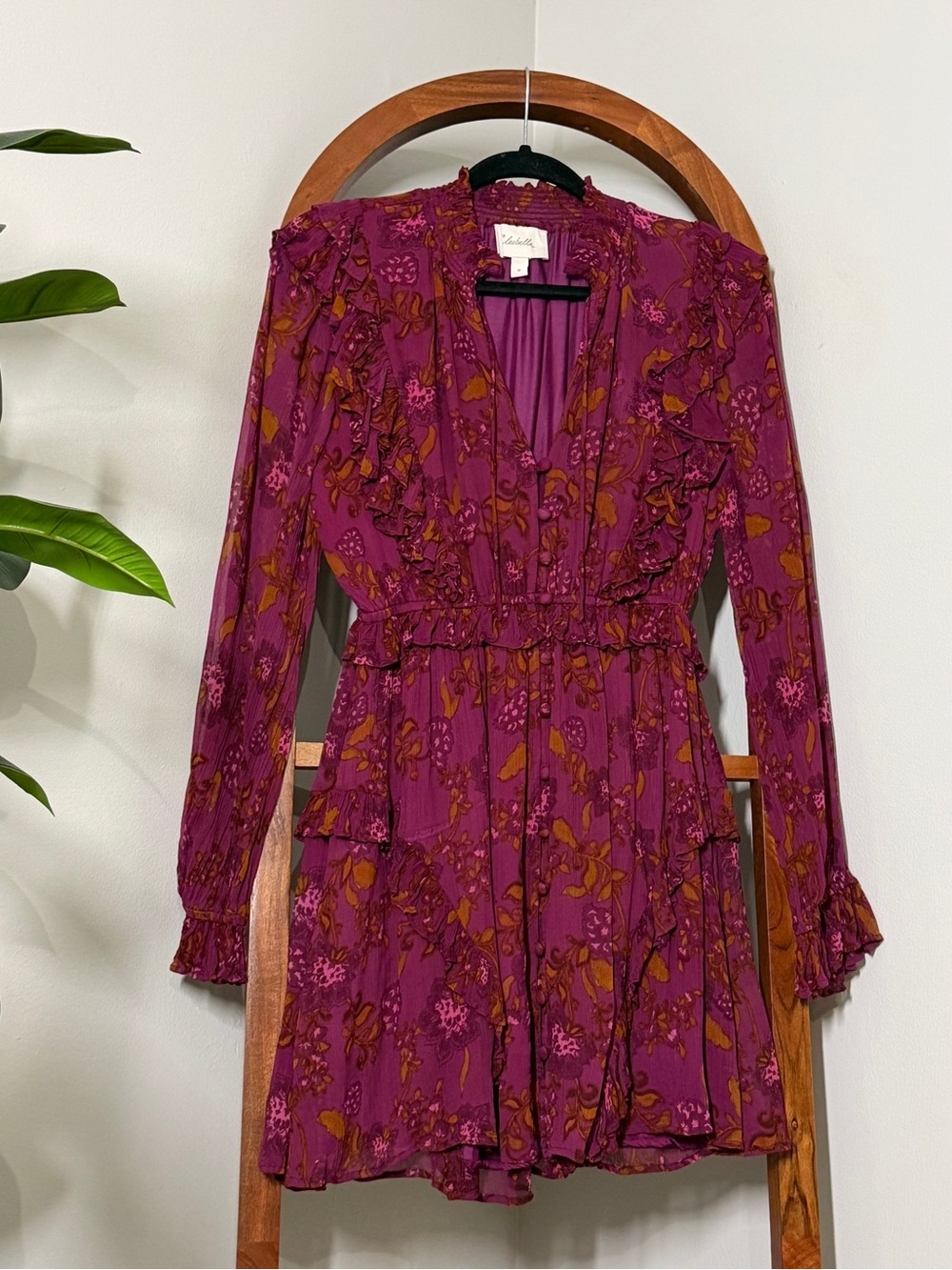 Cleobella SMALL Burgundy Long Sleeve Everly Dress